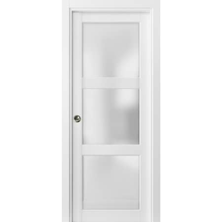 Sartodoors Pocket Interior Door, 32" x 80", White LUCIA2552PD-BEM-32
